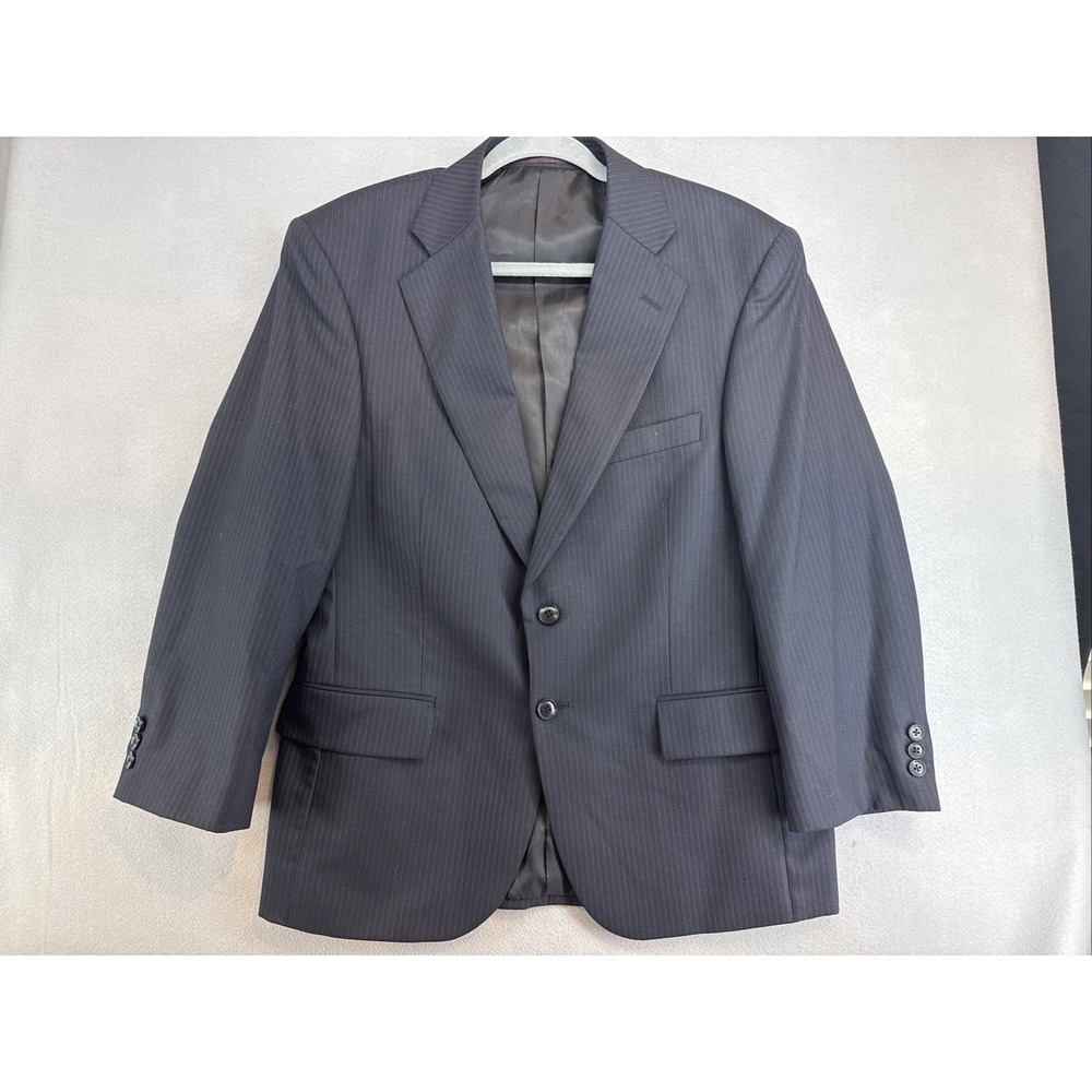 Aldof Black pin Strip Suit Jacket size 38 extra short